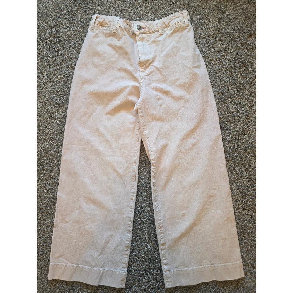 Pilcro Anthropologie Pale Pink Cropped Wide Leg Chino Pants 27